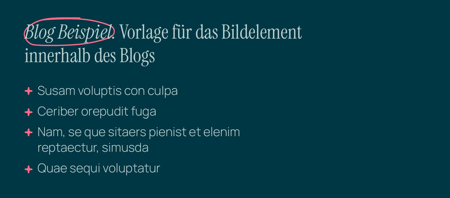 Blog-Bildelement nur mit Text